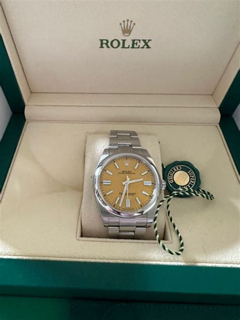 rolex oyster perpetual 41 gelb|rolex model 41 price.